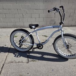 SIKK UFO MEN'S FAT TIRE 7 SPEED CRUISER STORMTROOPER - WHITE
