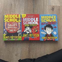 Middle School Series!! James Patterson, Hardcover Books.