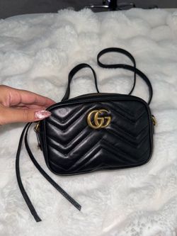 Gucci GG Marmont Mini Camera Crossbody Bag Black Leather
