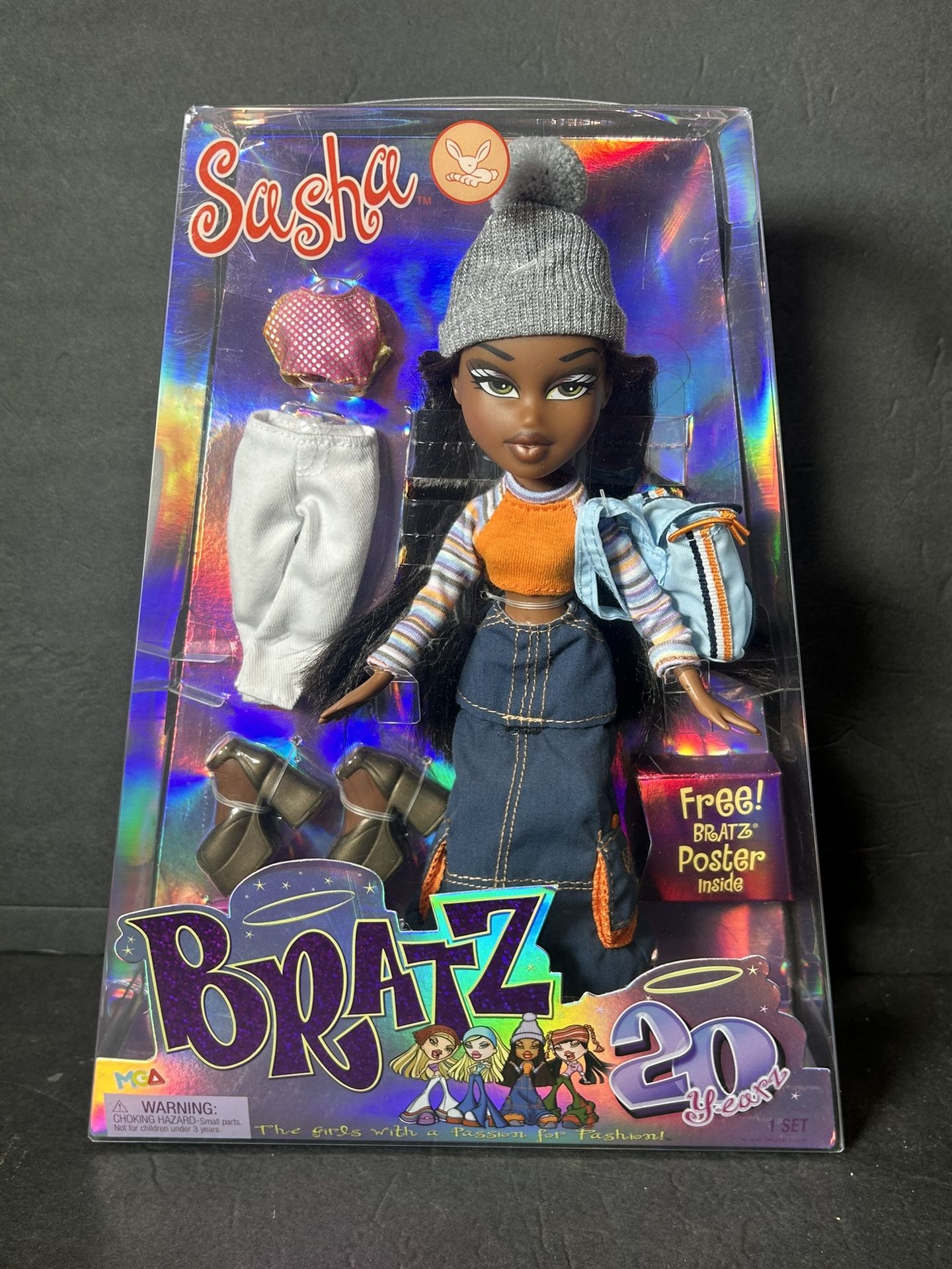 New 2021 Bratz 20th Anniversary Sasha Doll - Free Poster Inside!