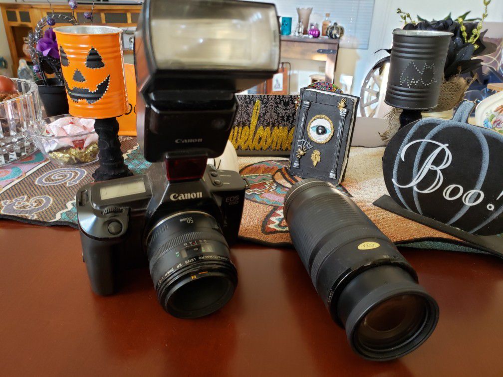 Canon EOS Camera, Flash and Lens
