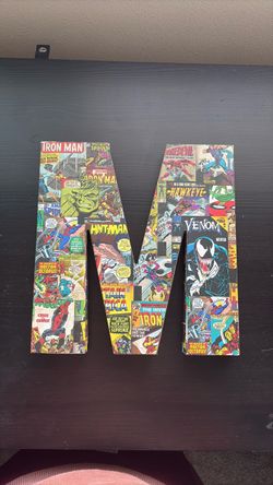 Marvel Comic Collage Decorative Letter M