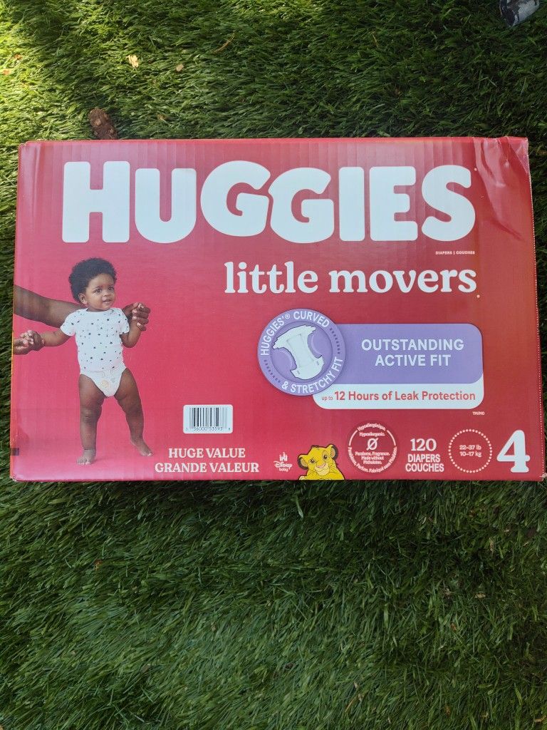 Huggies Size 4 Diapers, Diaper Count 120