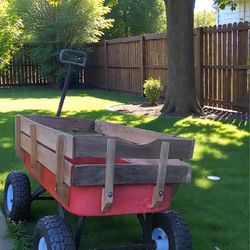 Heavy-Duty Classic Wooden Pull Wagon