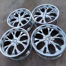 RIMS 24X½....5 LUGS FIT JEEP GRAND CHEROKEE JEEP COMANDER CHEVY SILVERADO YUKON TAHOE SUBURBAN CHEVY IMPALA 5X5 CHEVROLET 