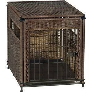 Wicker Dog Crate by Mr. Herzher’s for pets up to 30 lbs