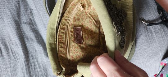 Fossil canvas greenish purse