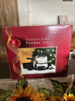 Stainless steel 18 pc fondue set