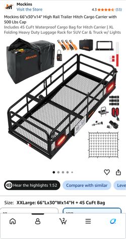 Mockins trailer hitch cargo with bag