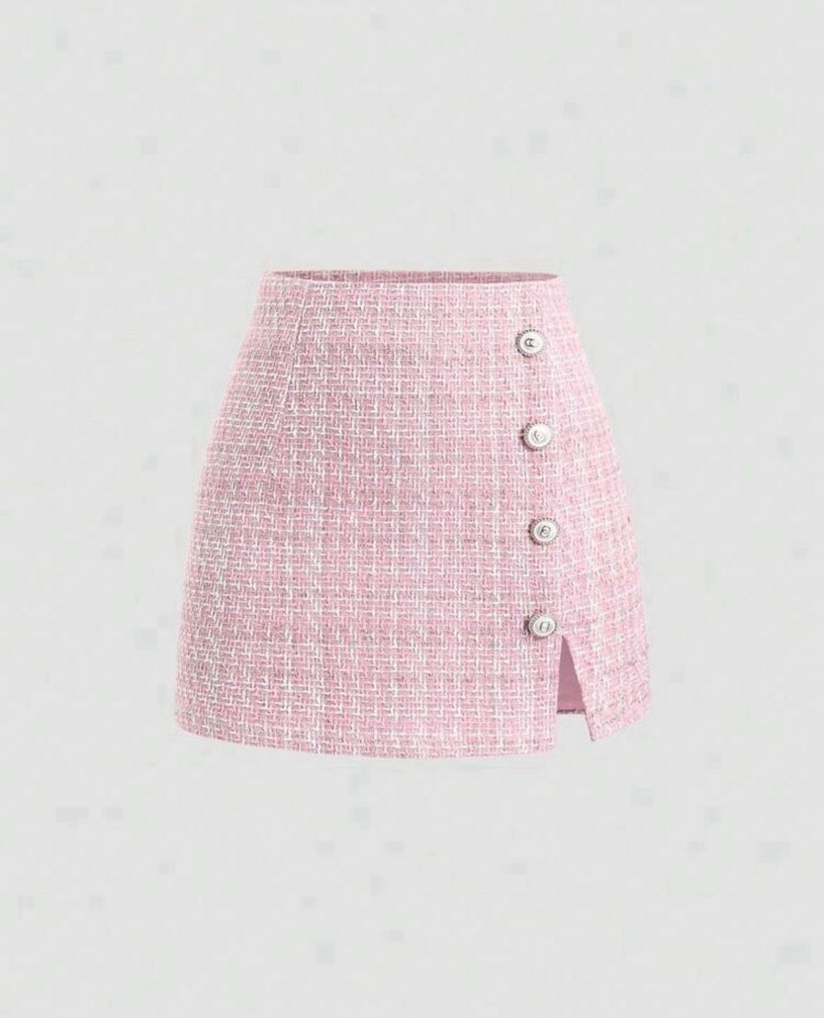 women's pink high waist mini skirt pink size small