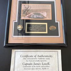 Mars Pathfinder Plaque signed by Apollo 13 Commander James Lovell - Certificate of Authenticity