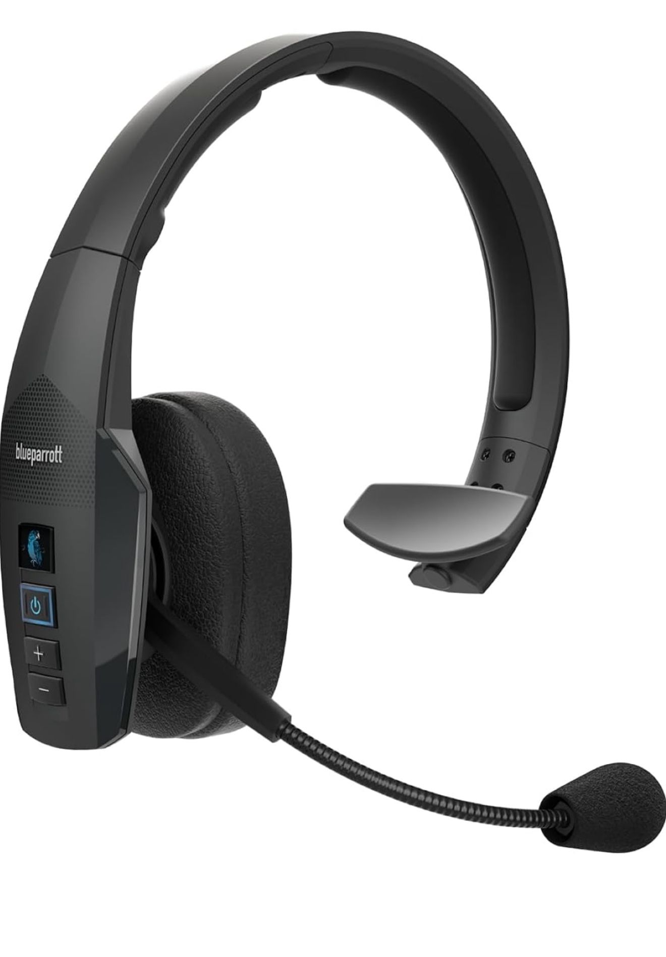BlueParrott B450-XT Mono Bluetooth Wireless Headphones 96% Noise Canceling Over Head Trucker Headset with Mic, All Day Comfort Padded Headband, 300 ft
