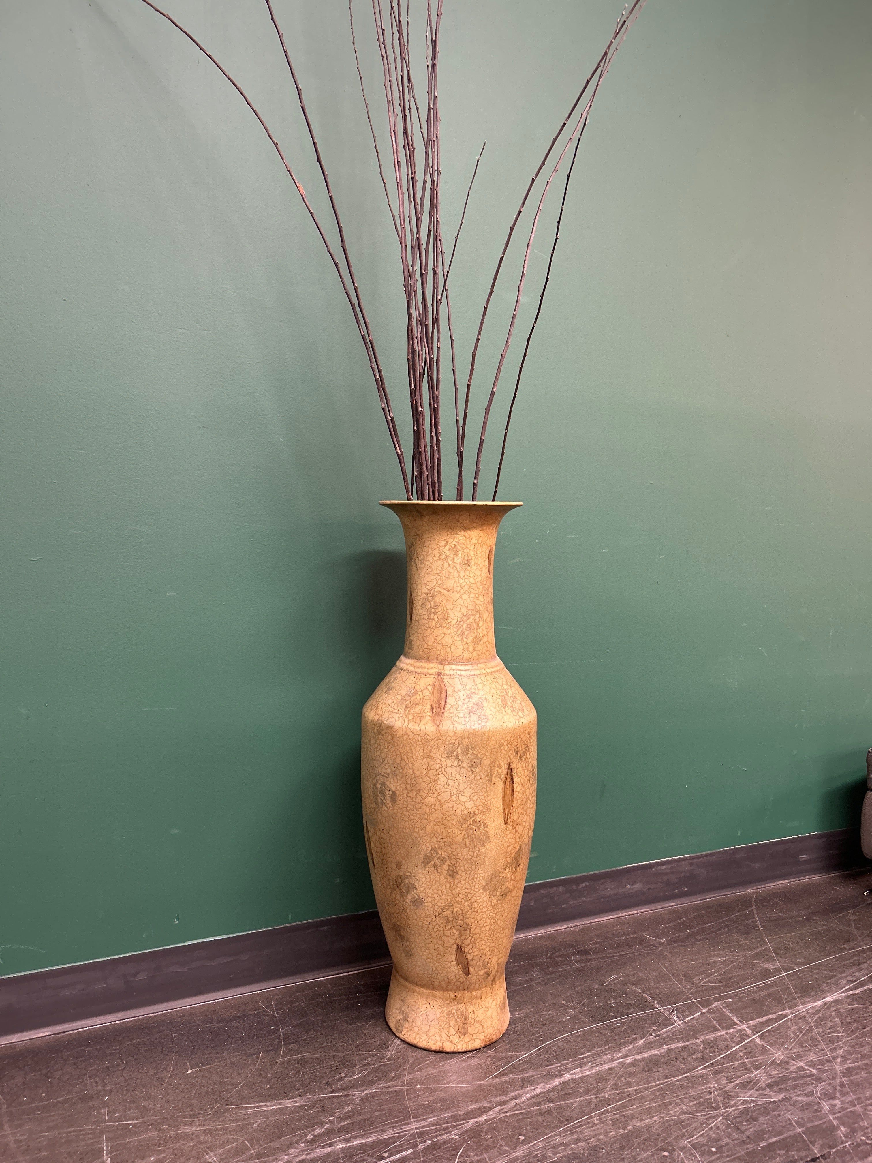 Tall Decorative Tan Floor Vase