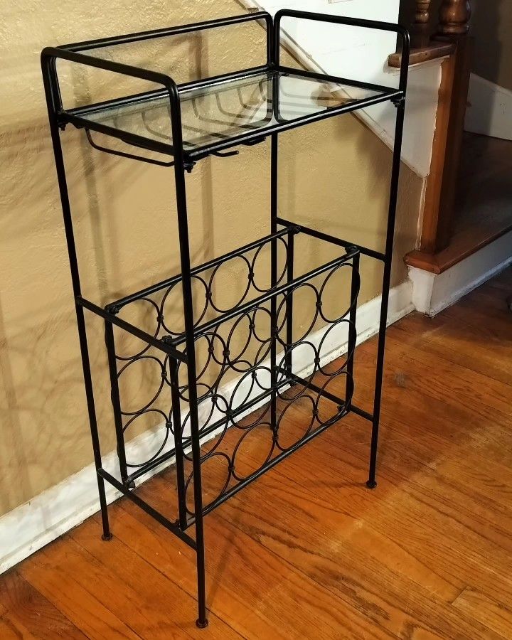 Mid-Century Style of Arthur Umanoff Heavy Wrought Iron Wine Rack, See Full Details