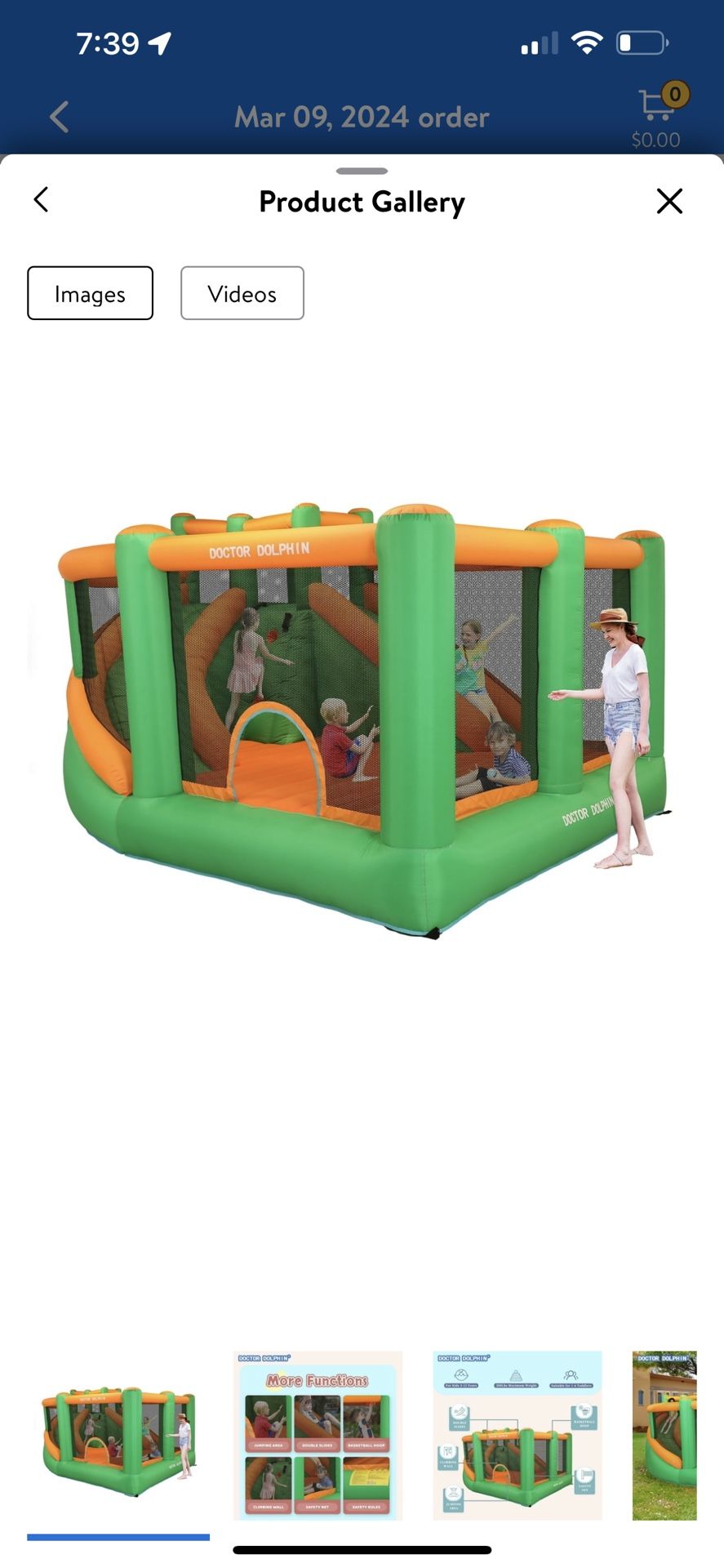 Inflatable Bounce House, Bouncy Castle Bouncer Playhouse with Double Slide,Spacious Jumping Area,Air Blower for Toddlers and Kids
