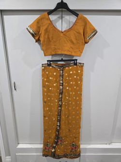 Halloween Gold Dress Sari / Saree