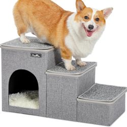 Gray Pet Stairs, Three Steps 