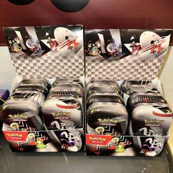 Black Bolt White Flare Mini Tin Display Case 8 Sealed Mini Tins 