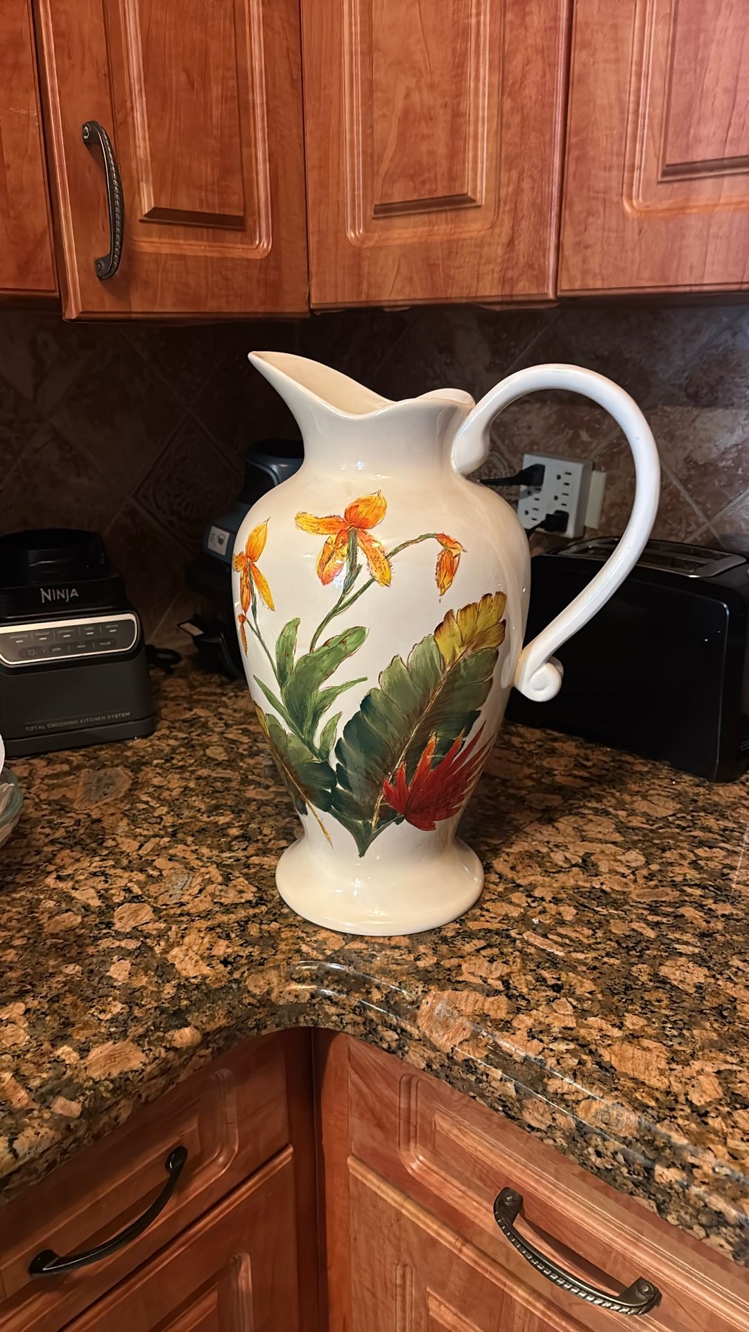 huge Decorative Water, Pitcher 16 3/4 H 12” W