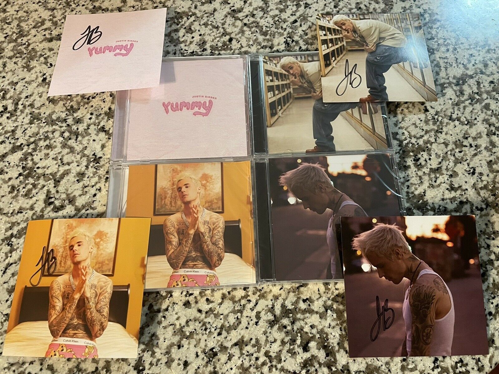 NEW Justin Bieber Signed Autographed Yummy Full Set CD 1-4 LOT IN