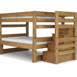 Young Pioneer Bunk Bed W/ Storage Steps , Full/Full