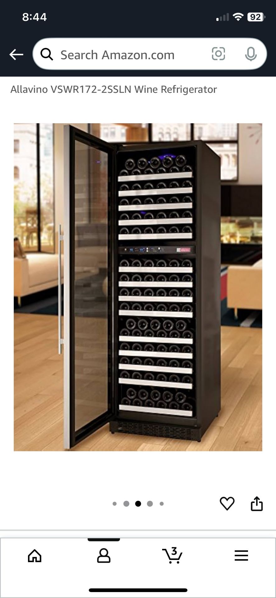 Allavino 172 Bottle Dual Zone Wine Refrigerator