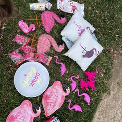 Flamingo Party Decor Final Flamingle Summer Pool Birthday Bridal Bachelorette Summer Time Pink Party Event Decoration Serving Pillows Platter Lot