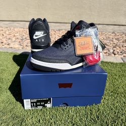 Nike Air Jordan 3 Retro Levi’s Indigo NEW/SNKRS RECEIPT SIZE: 11 $260 FIRM ONLY!