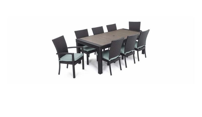 Milea 9piece Dining Set In Spa Blue