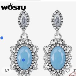 925 Sterling silver turquoise Dangle, Drop Earrings