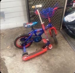 Spider-Man Kids Bike and Scooter Set