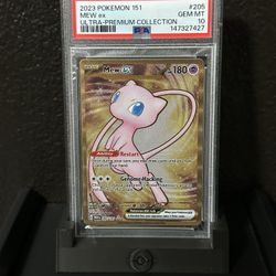 Pokemon Mew EX 205/165 (151 Metal Card) PSA 10 ✨