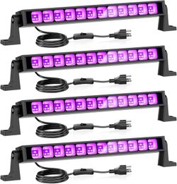 4-Pack LED UV Blacklight Bars
