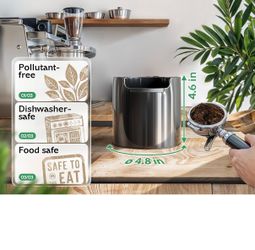 Knock Box for Coffee Grounds - Innovative Barista Accessory with Improved Handling - Coffee Knock Box for Espresso Machine, Black