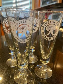 Rainier Beer Pilsner Glasses Set of 4