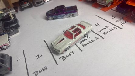 White Die-Cast Muscle Car Toy Model 1/64 scale