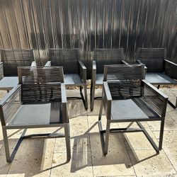 Outdoor Patio Rope Chairs 6 Pc