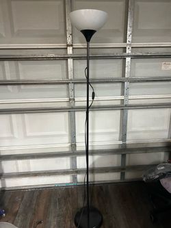Nice black floor, metal lamp