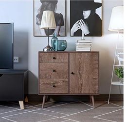 Storage Cabinet Mid-Century Modern Sideboard, Drawer Dresser,TV Stand Freestanding Cupboard for Home Office, Living Room Nightstand For Bedroom