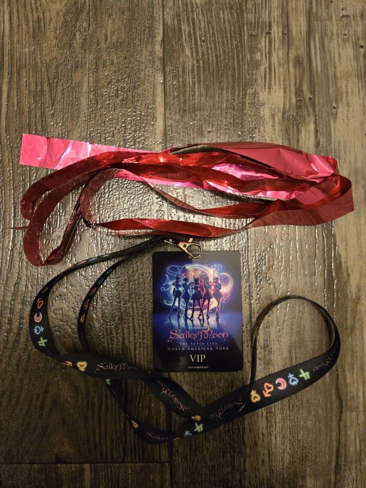 Sailor Moon live musical Usa tour lanyard vip badge keychain ribbon tape concert anime manga figuarts goku tuxedo mask princess serenity zero proplica