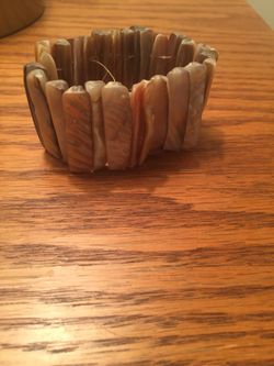 Mother of Pearl Stretch Cuff Bracelet-Vintage
