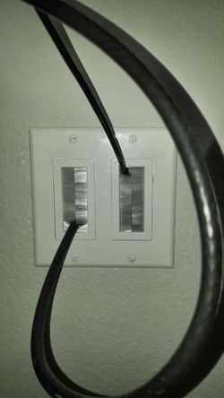 Dual Gang Wall Plate with Brush Bristles