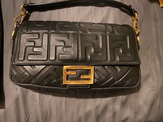 Authentic Fendi Baguette FF Jacquard Complete Set w/ 3 Straps & Receipt