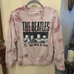 The Beatles Purple Tie-Dye Graphic “All You Need Is Love” Sweatshirt Size Small