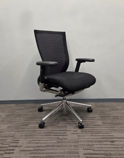 I-desk ergonomic chair chrome base black mesh fully loaded