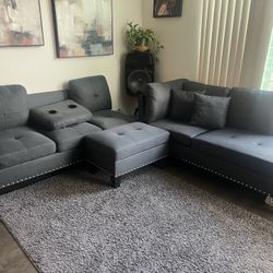 Nice Grey 3 Piece Sectional 
