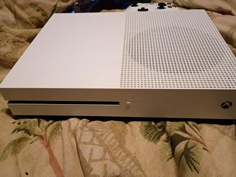Microsoft Xbox One S Console with cords and two games