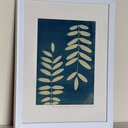 Leaf Framed Cyanotype Art Print