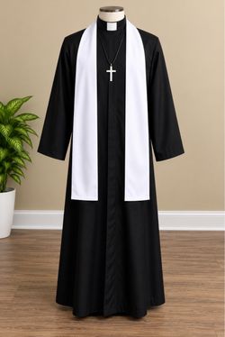 Adult Priest Costume Complete Set – Halloween – Like New