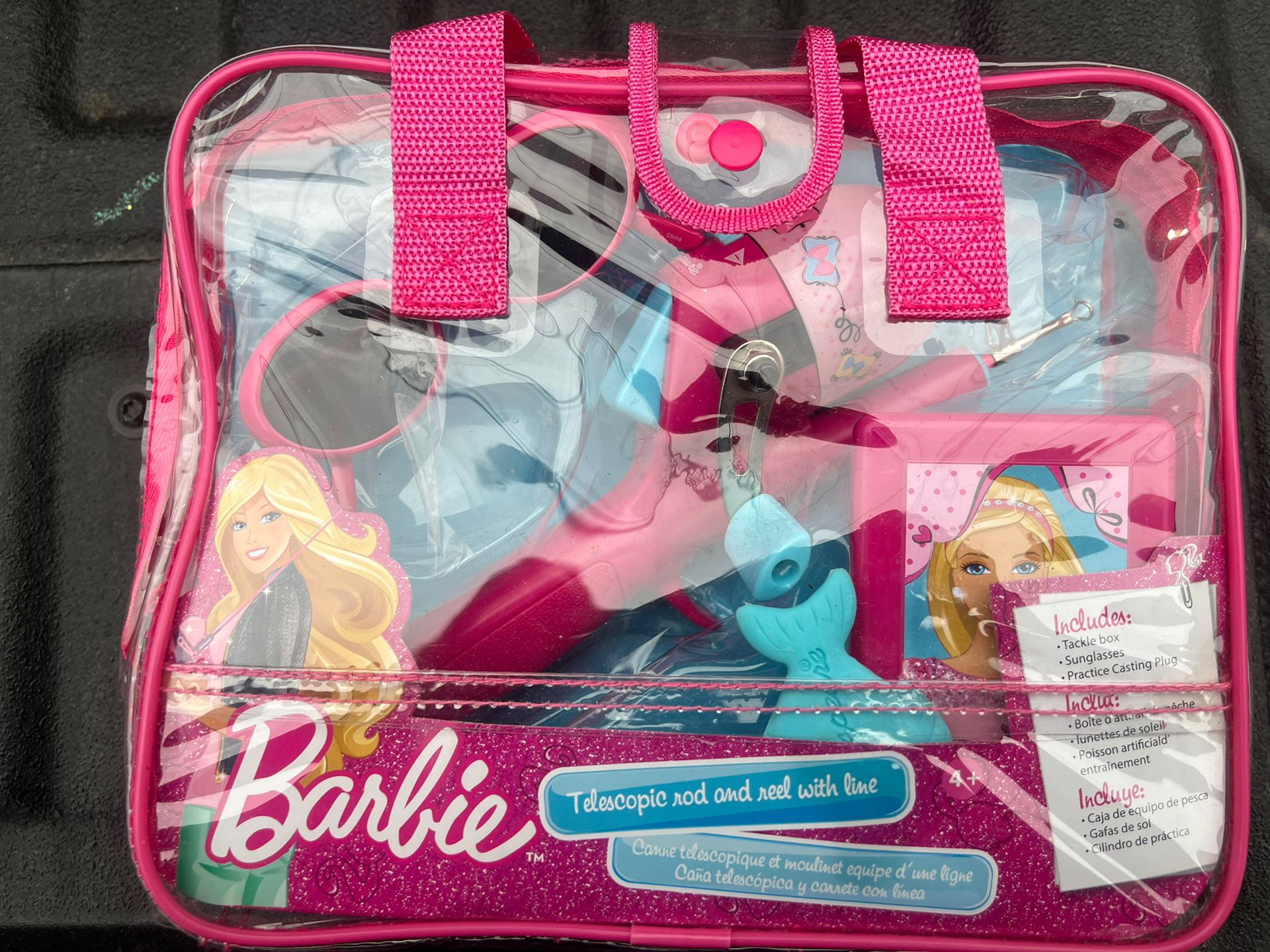 Shakespeare Barbie Purse Fishing Kit/Telescopic Rod & Reel with Line Youth- NEW